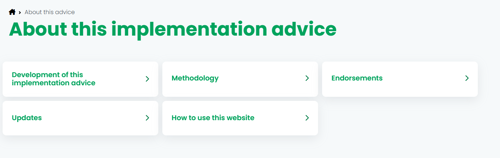 Image showing the About this advice landing page